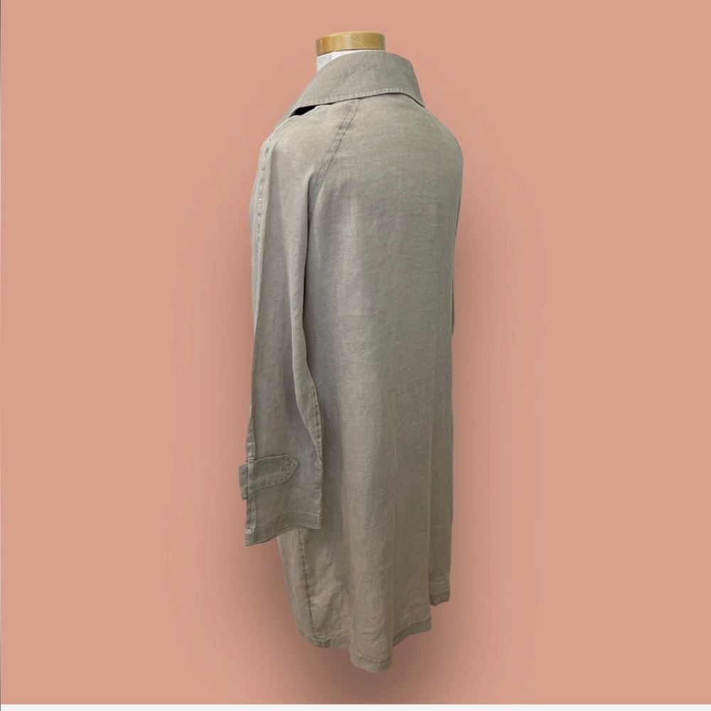 ARTISANNY Women’s Size Small 100% Linen Duster Jacket Beige Lightweight - Picture 4 of 8